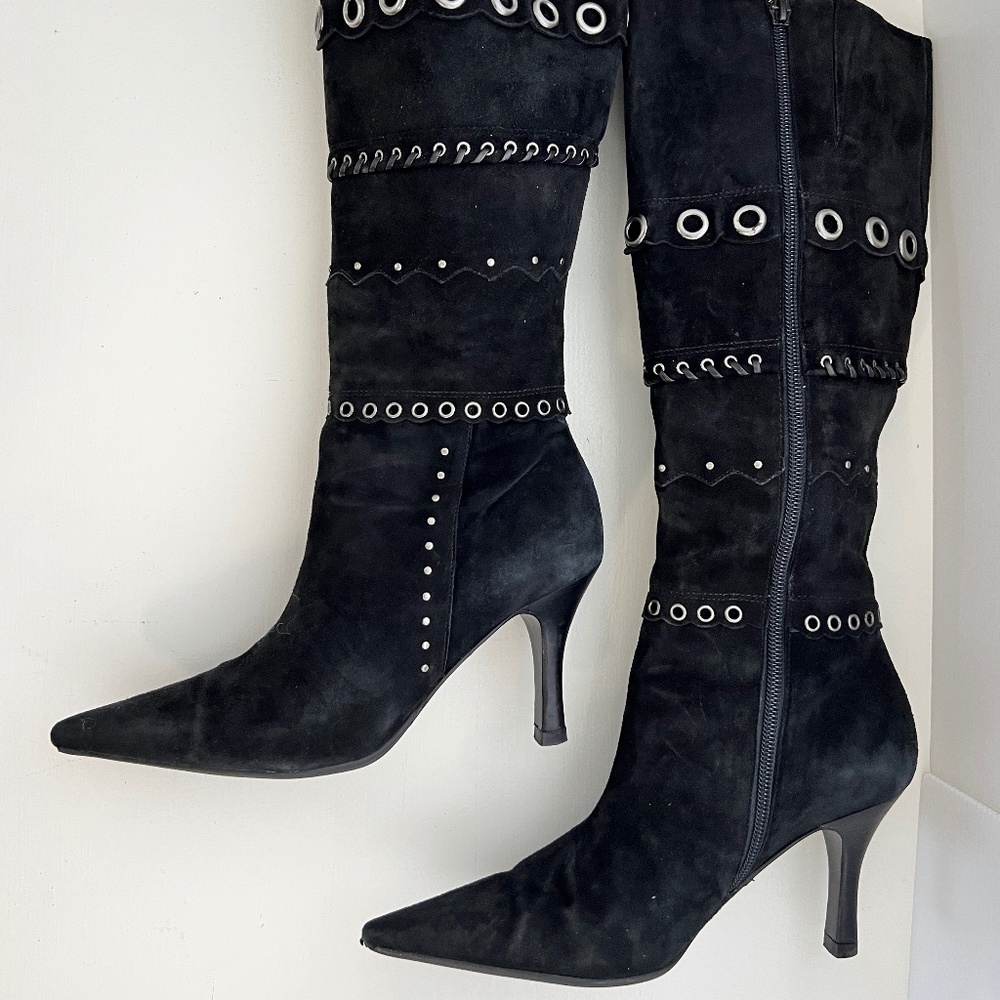 Antonio Melani FIRENZE004 Black Suede Studded boots 6.5 M